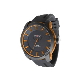 RELOJ ANALOGO SVAGO NEGRO/NARANJA