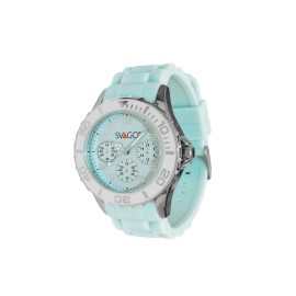 RELOJ ANALOGO SVAGO UNISEX BLANCO/VERDE AGUA